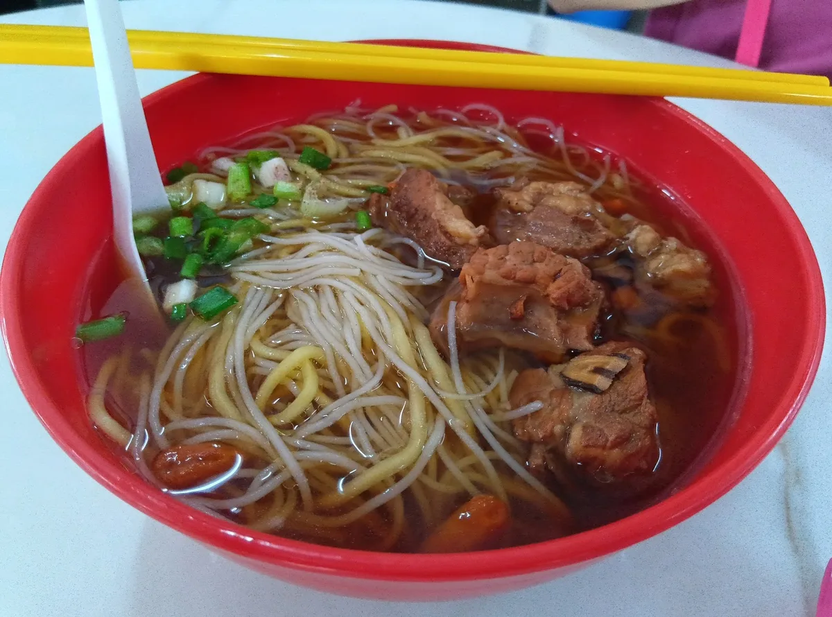 Herbal duck noodle soup