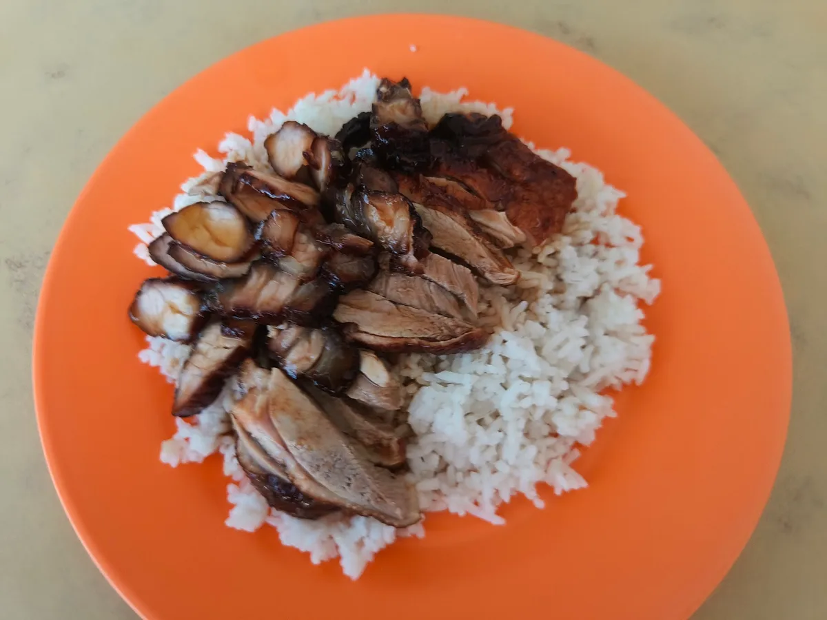 Roast duck on rice