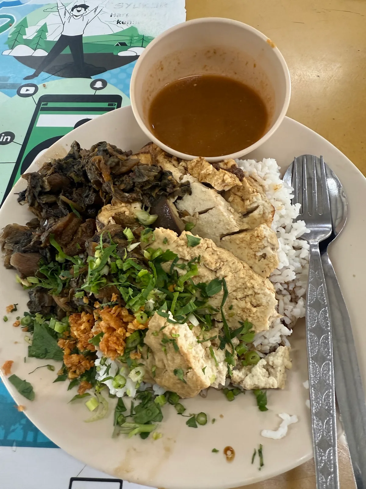 Duck rice with salted vegetables and tofu
