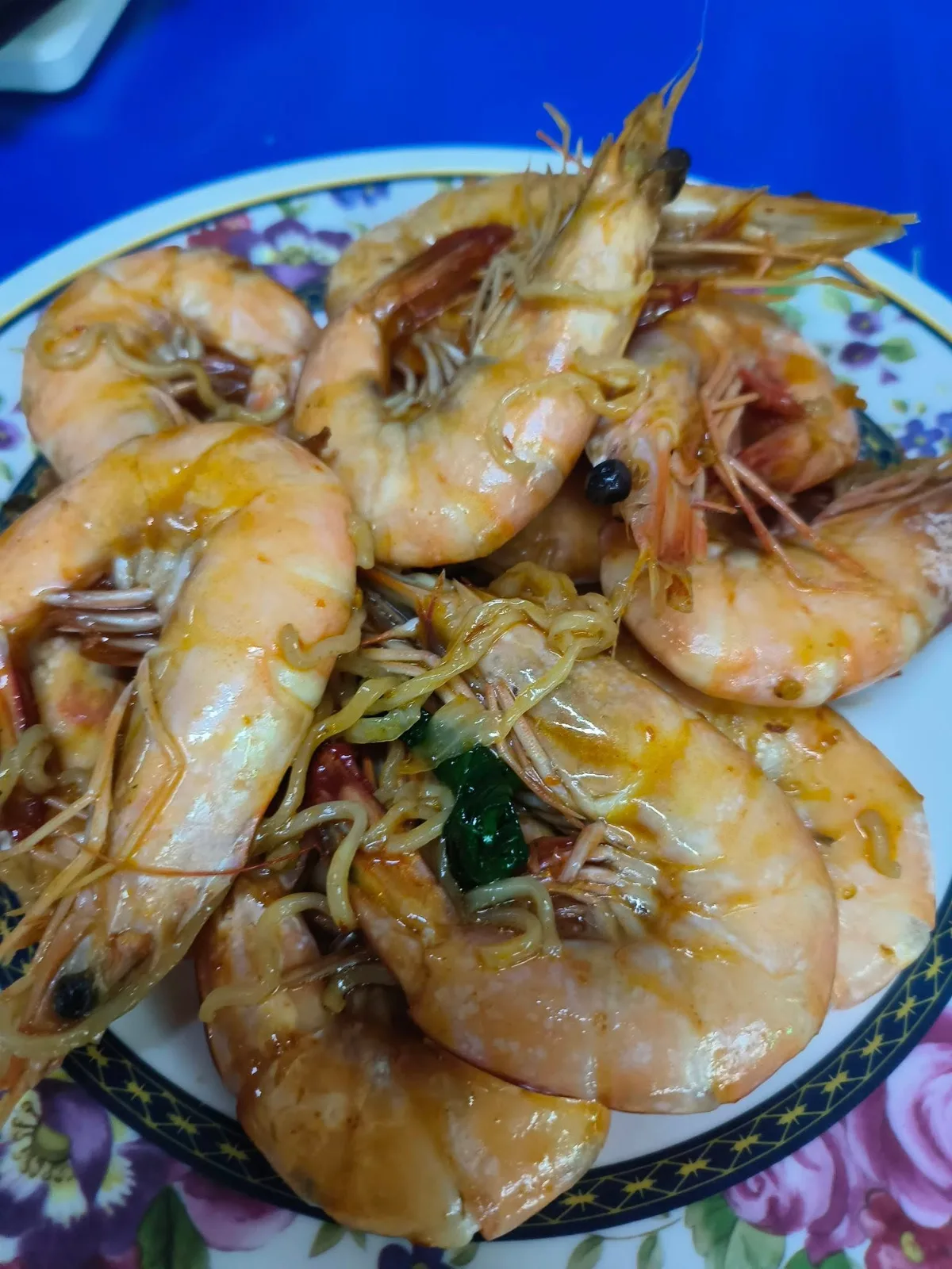 Plate of prawns