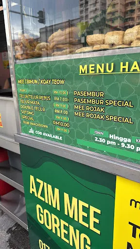 Azim Mee Goreng — menu-card