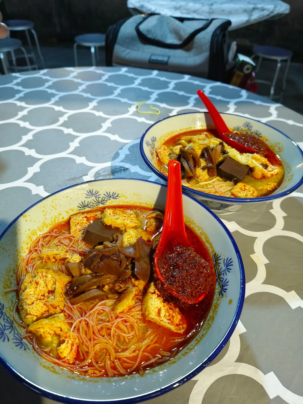 Curry mee with sambal spoon