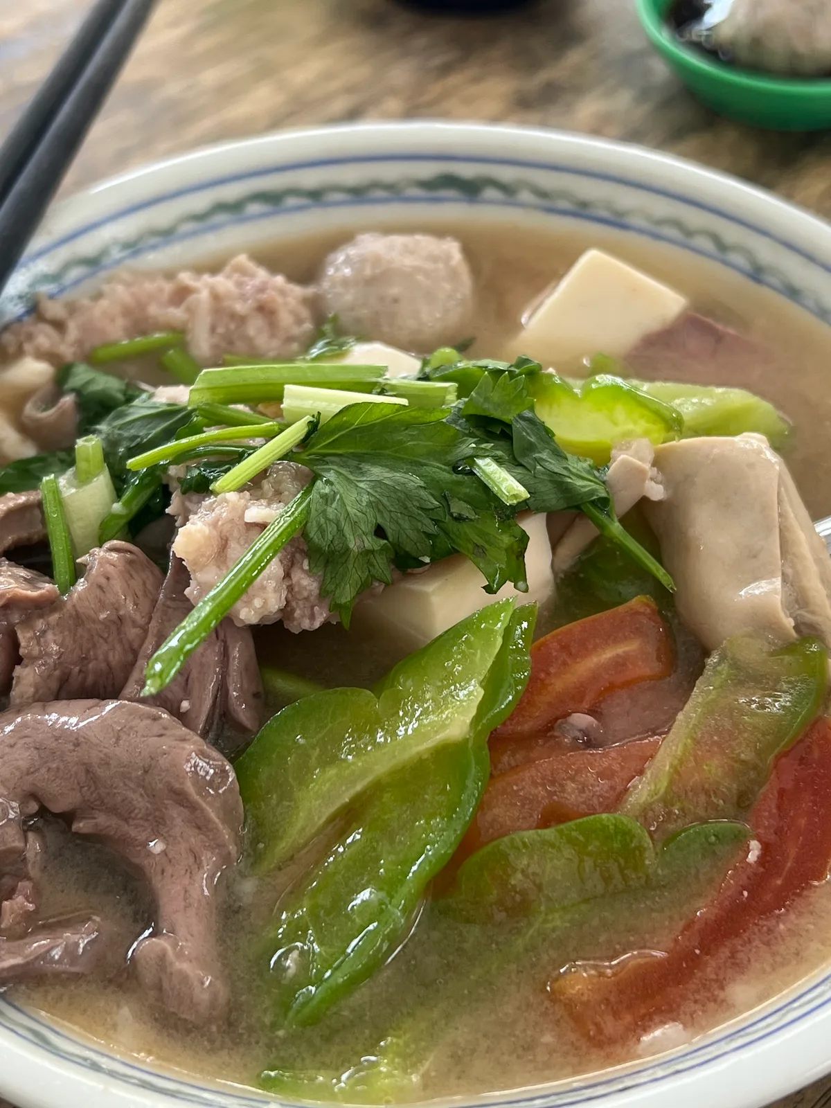 Pork soup with pig's liver and bitter gourd