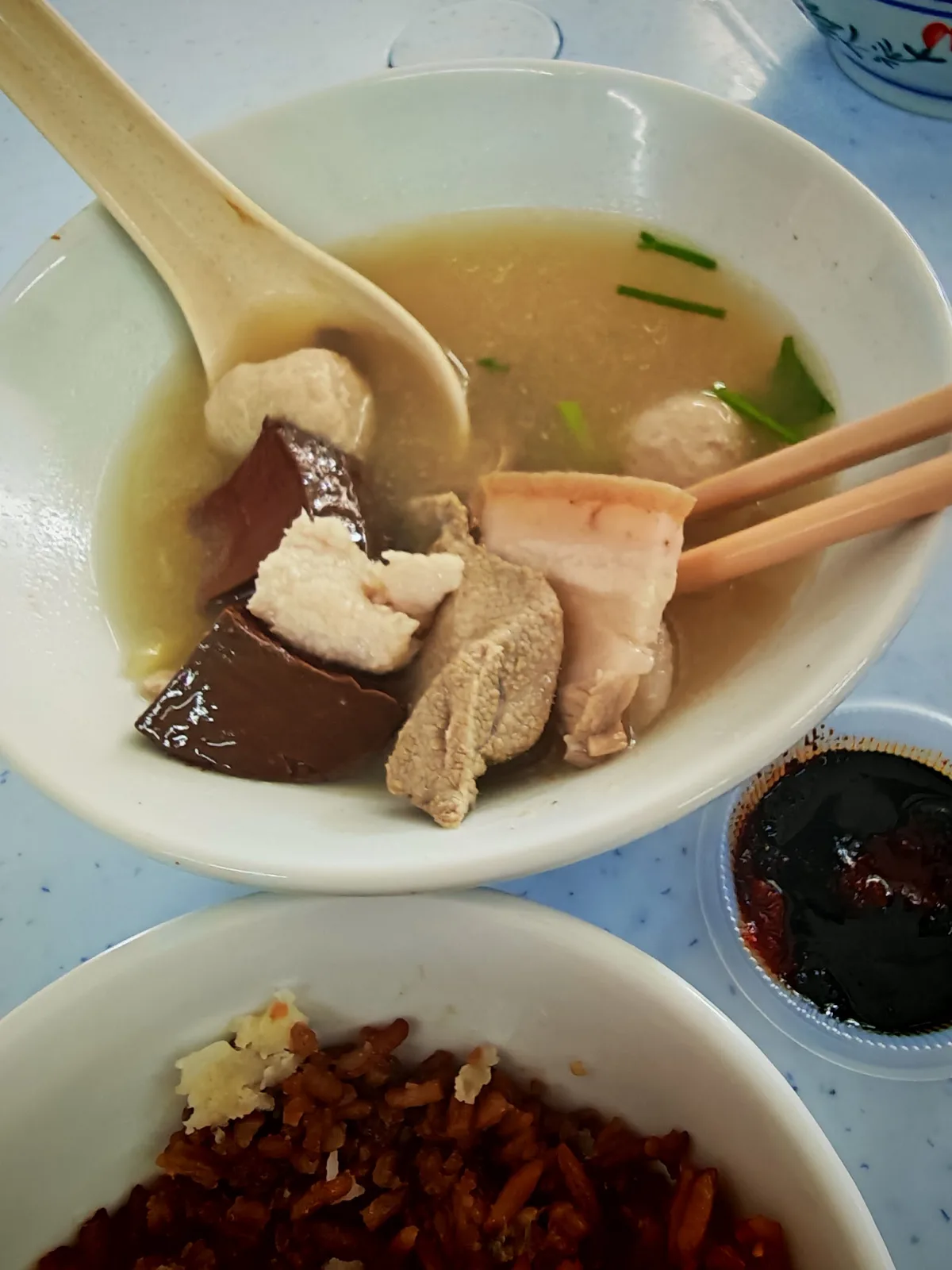 Pork soup with spare parts