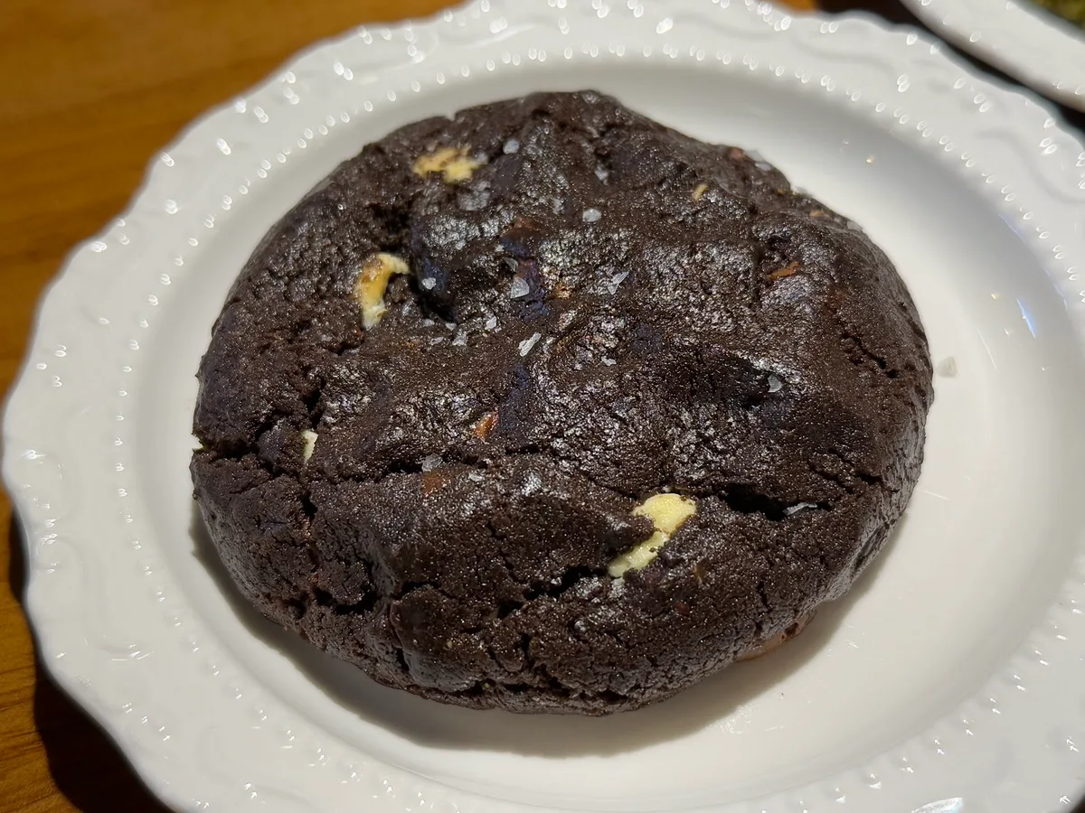 Double chocolate cookie on a plate