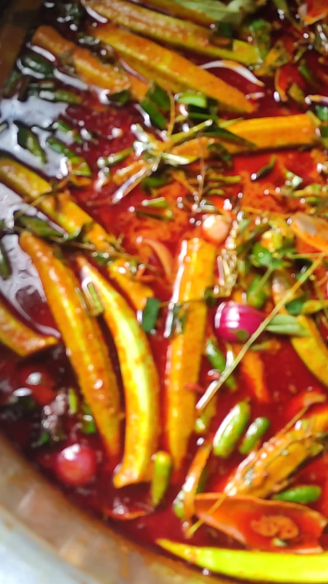 Okra in red gulai