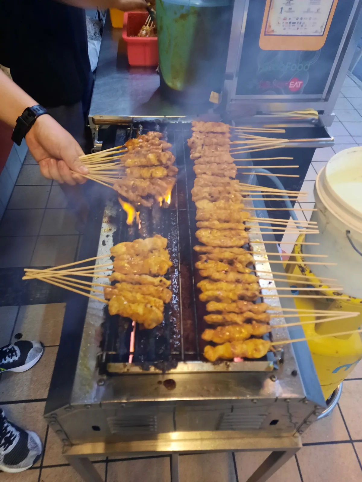 Satay on the charcoal grill