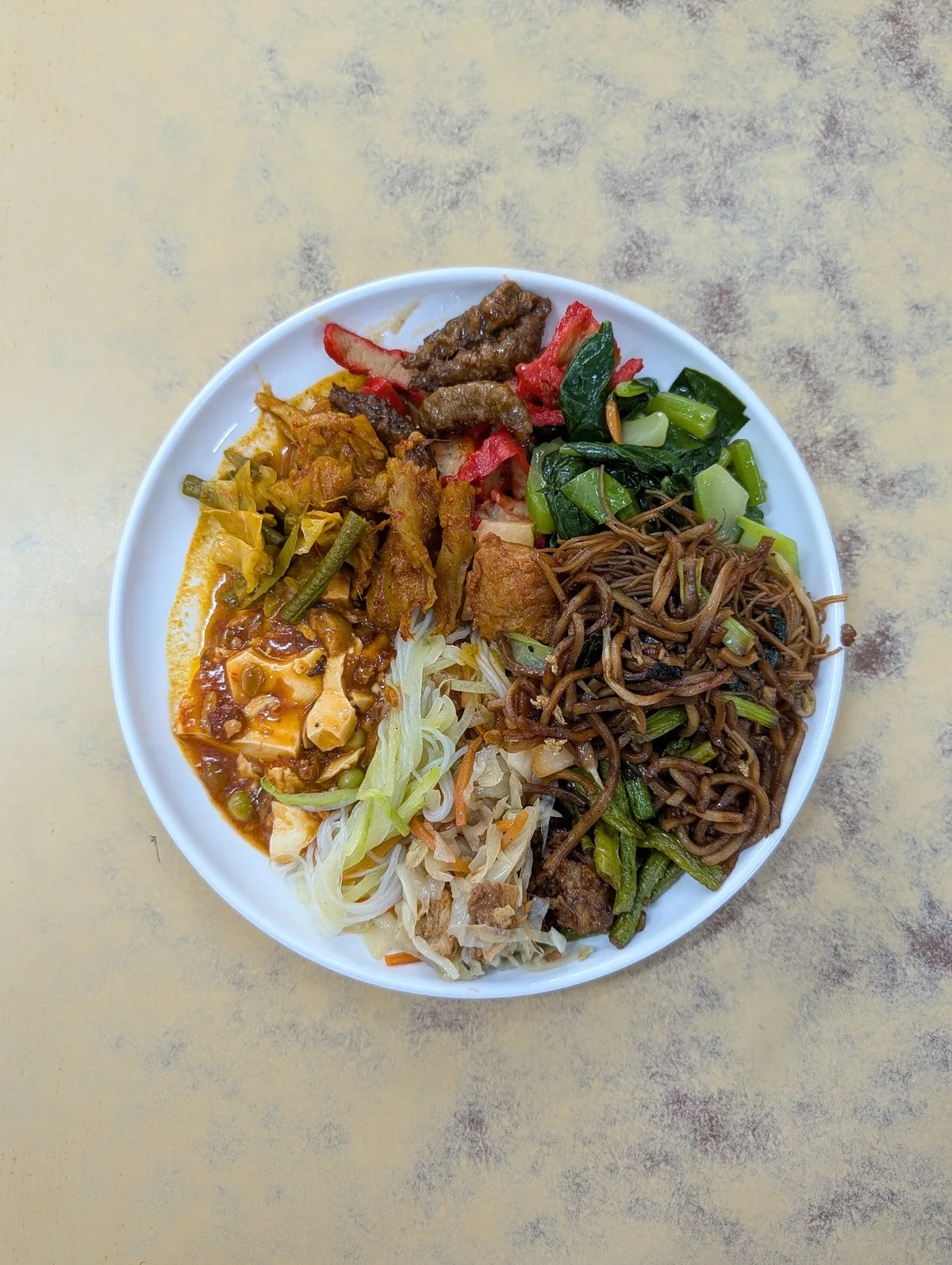 Vegetarian economy rice plate