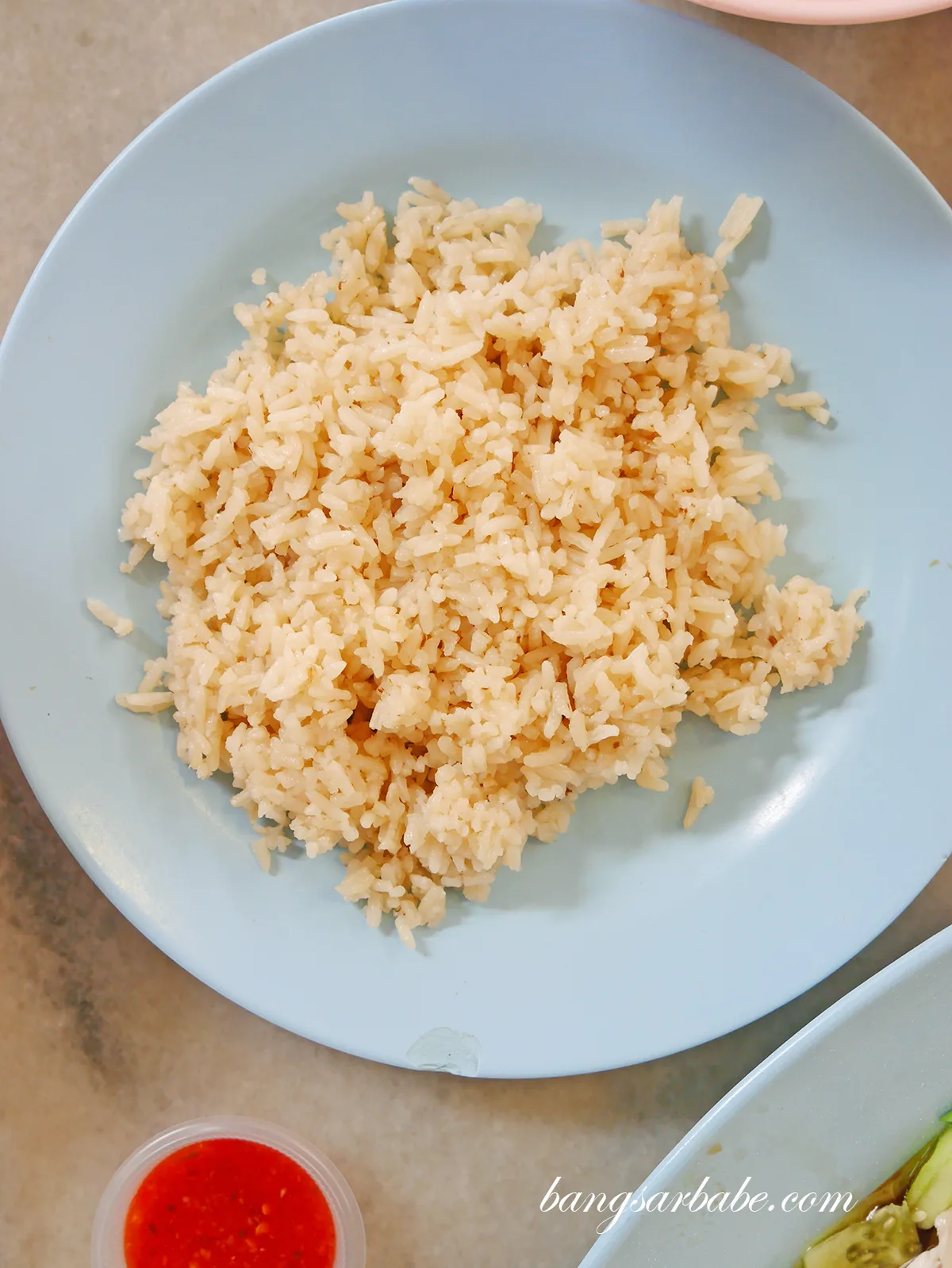 Plate of chicken rice