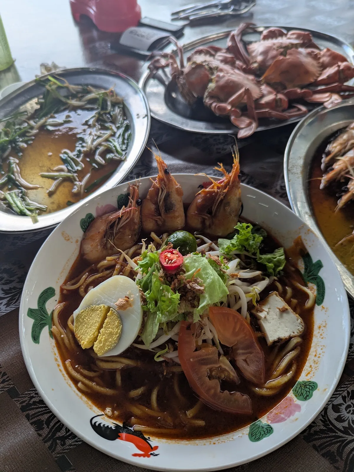 Mee udang with crab