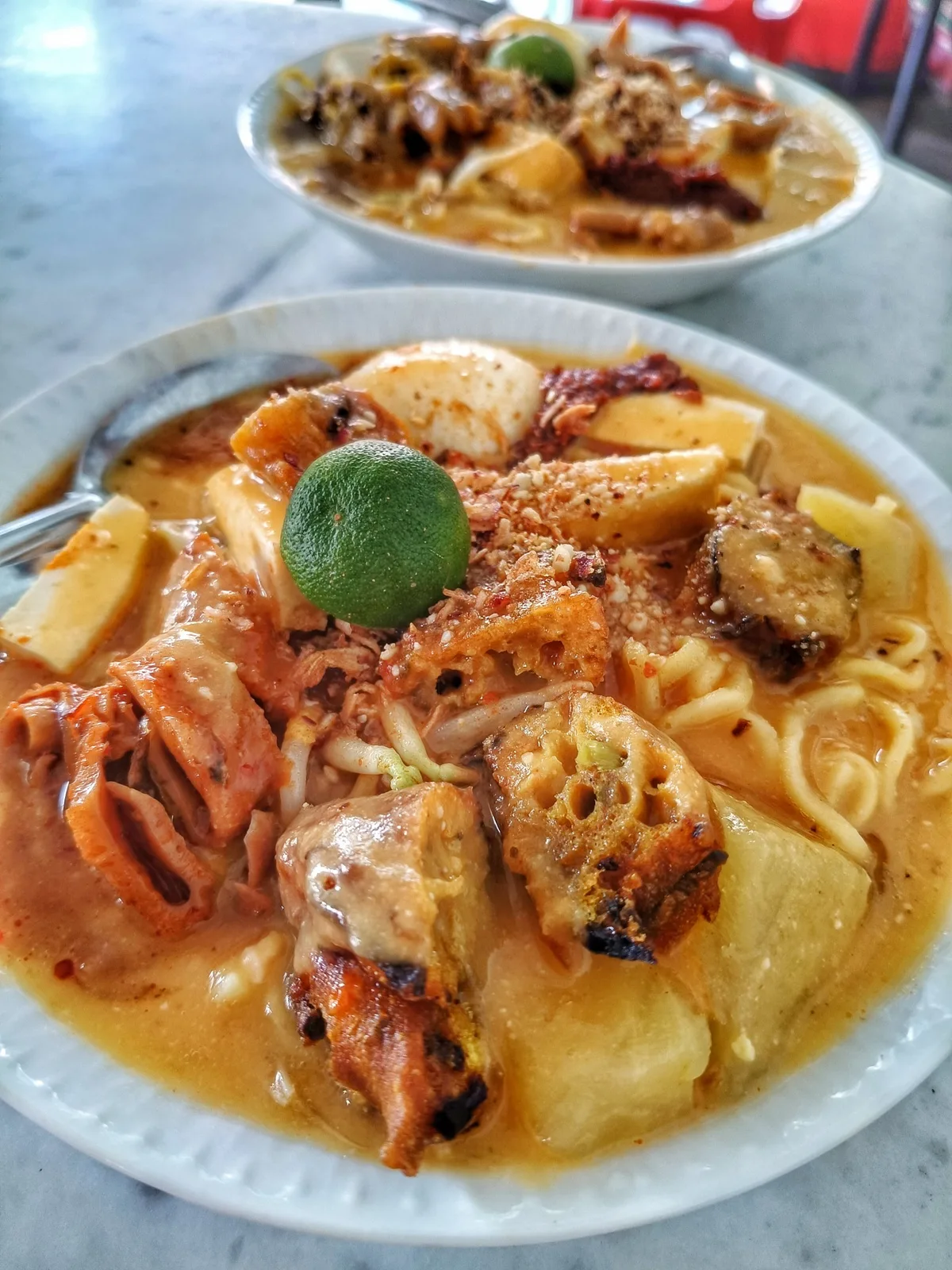 Chinese mee rebus with thick potato gravy