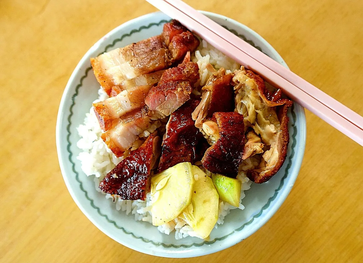 Roast duck and siew yoke rice
