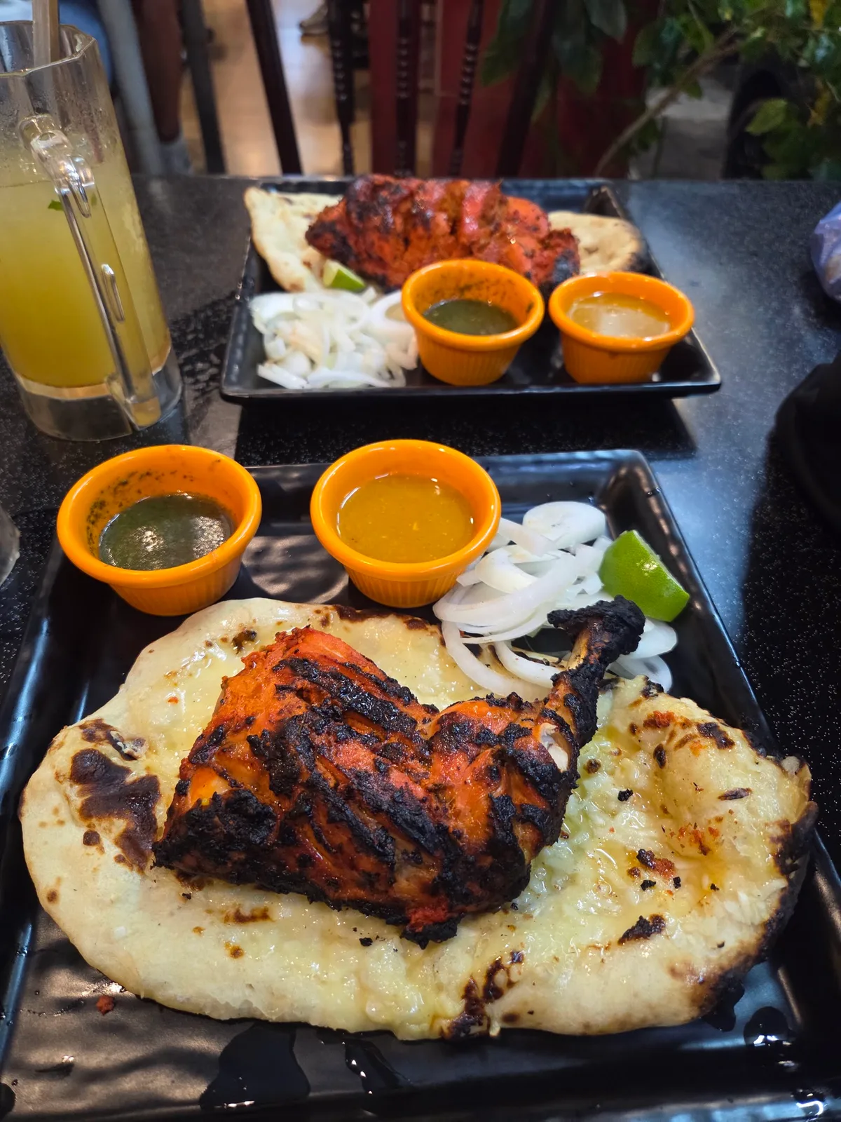 Tandoori chicken with cheese naan