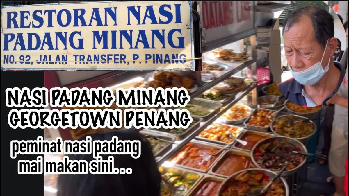 International Hotel Nasi Padang — counter spread of Minang dishes
