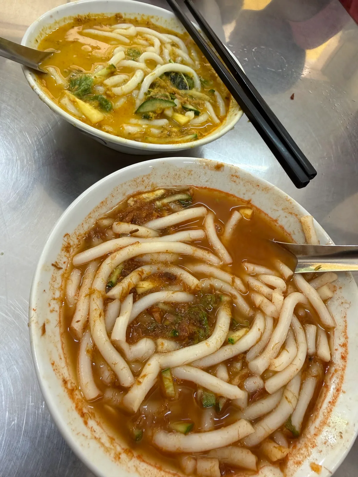 Asam laksa and lemak laksa
