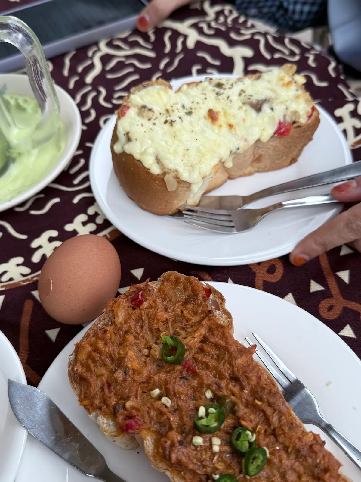 Mozza chicken and sardine toast