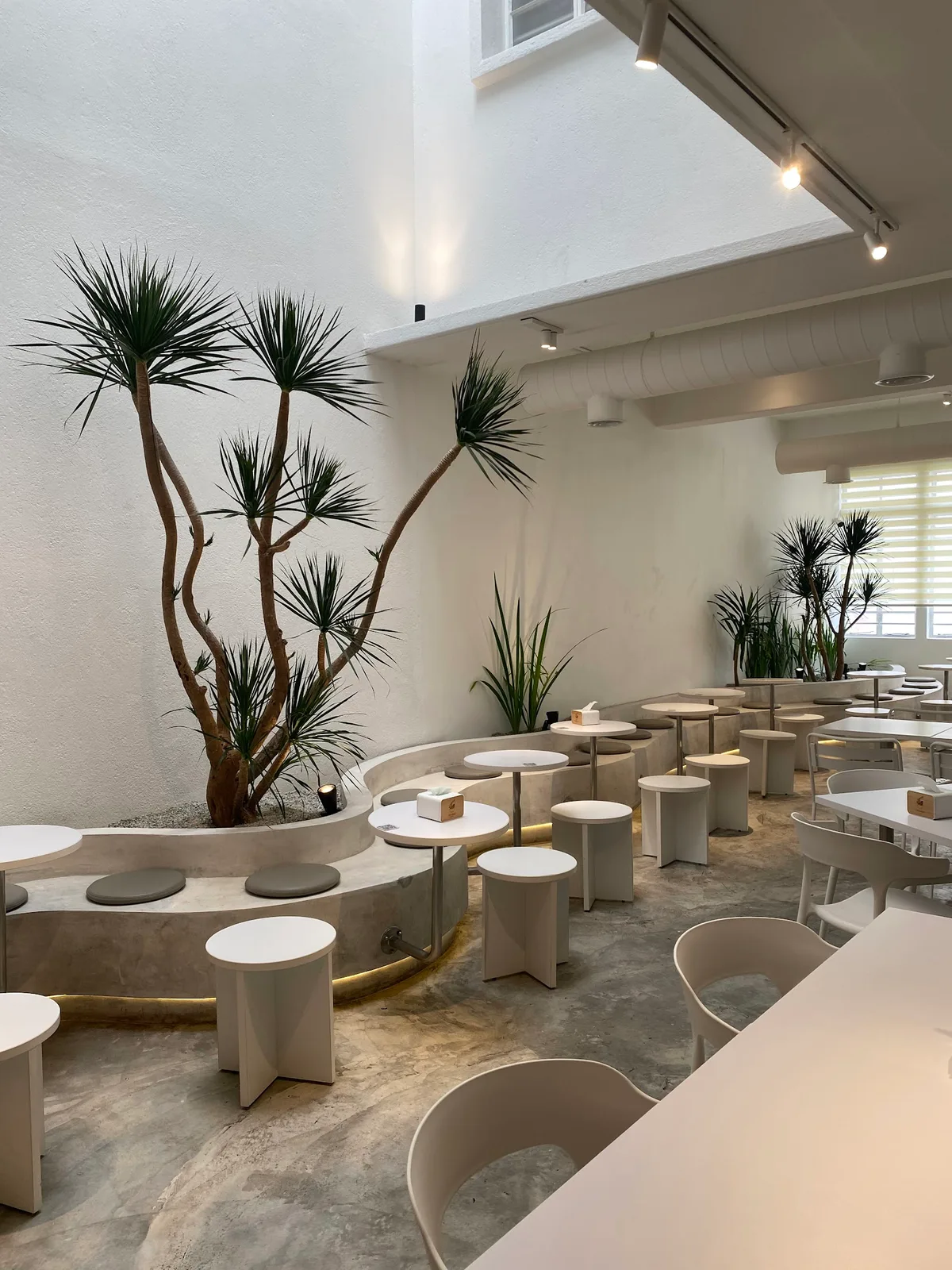 The white upstairs dining room