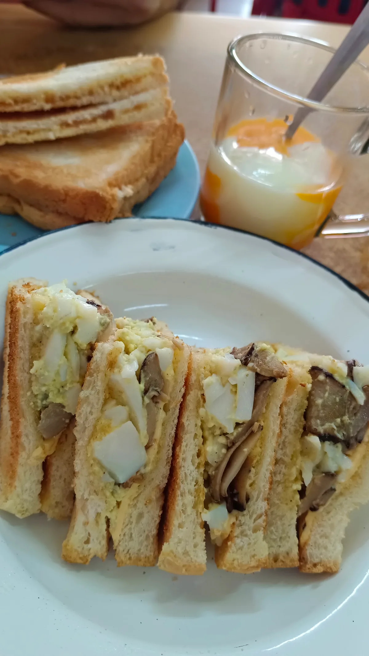 Egg sandwich with soft-boiled egg