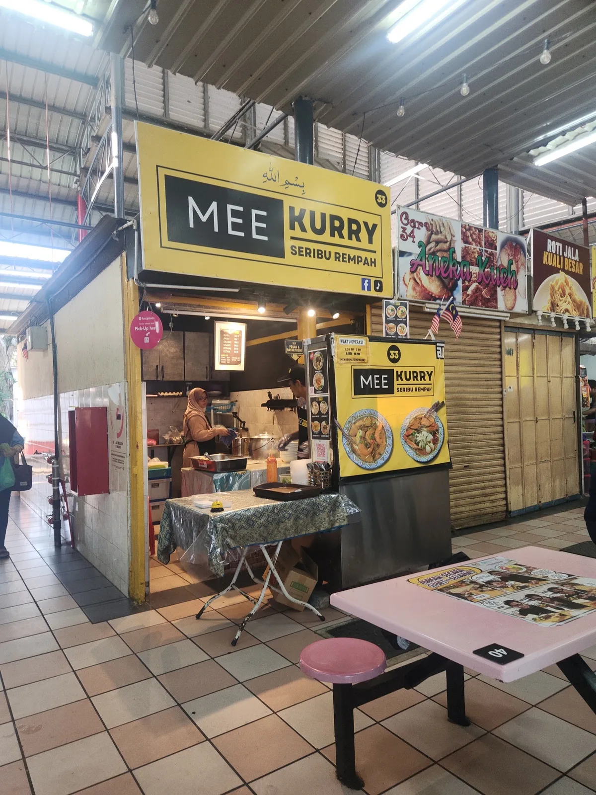 The stall front inside the Desa Mayang food complex