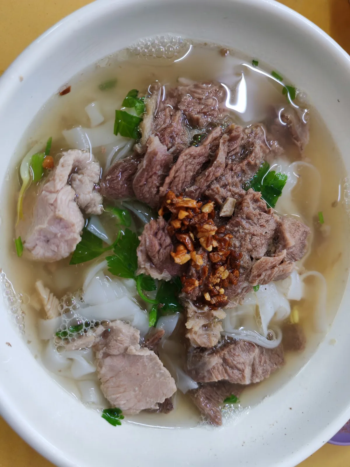Beef koay teow with tender slices and tripe