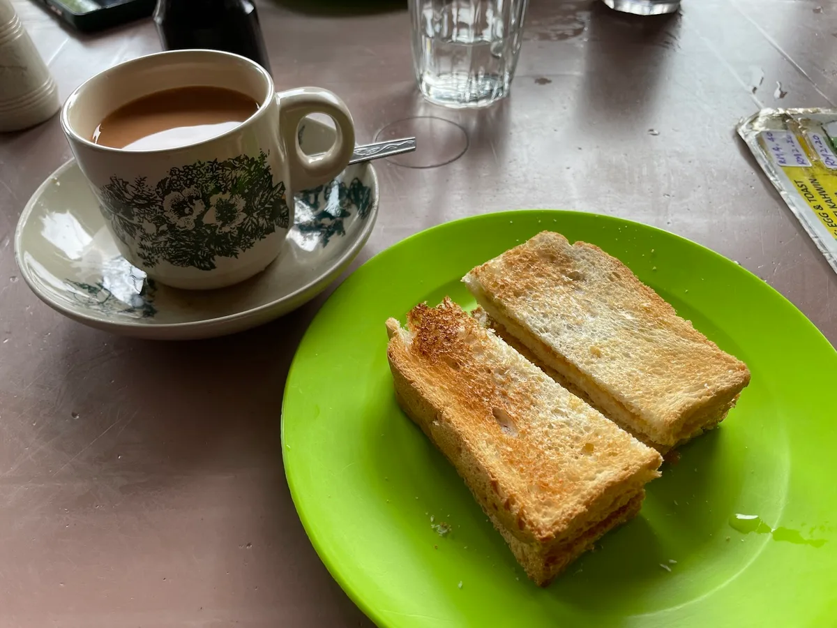 Kaya toast with kopi