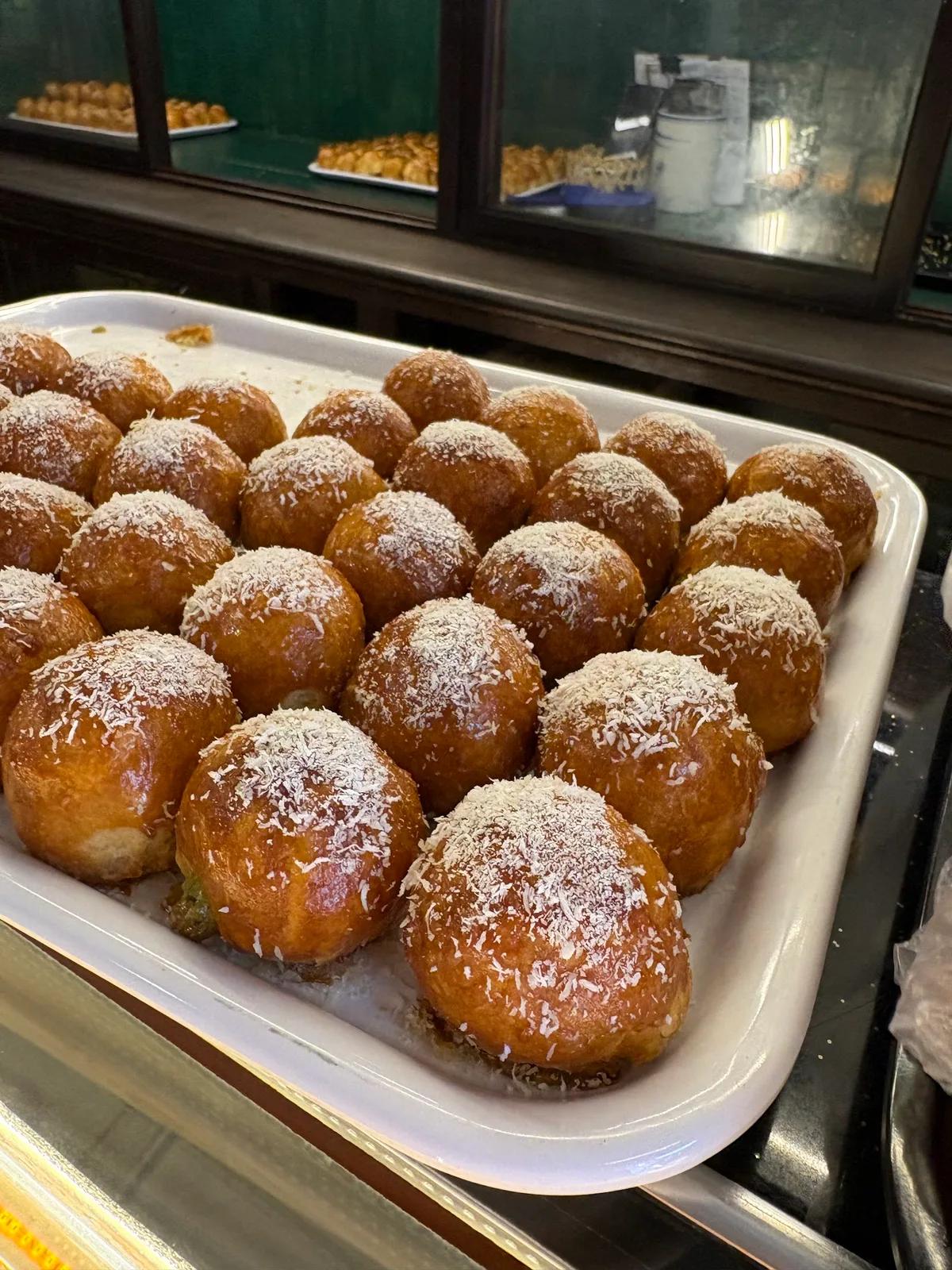 Tray of fresh pastries