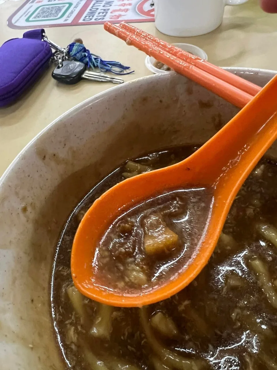 Loh mee in dark starchy gravy