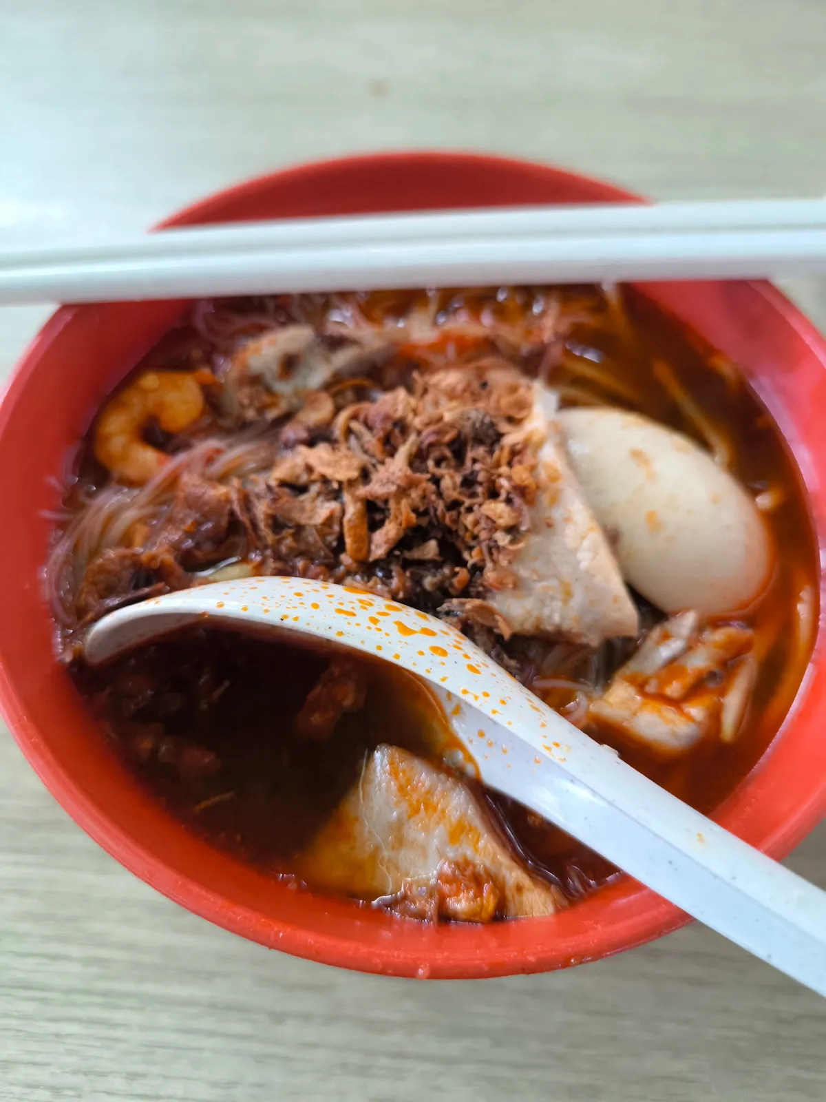 New World Park Prawn Mee — signature dish