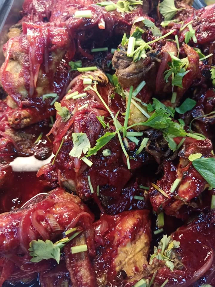 Fried chicken and curry