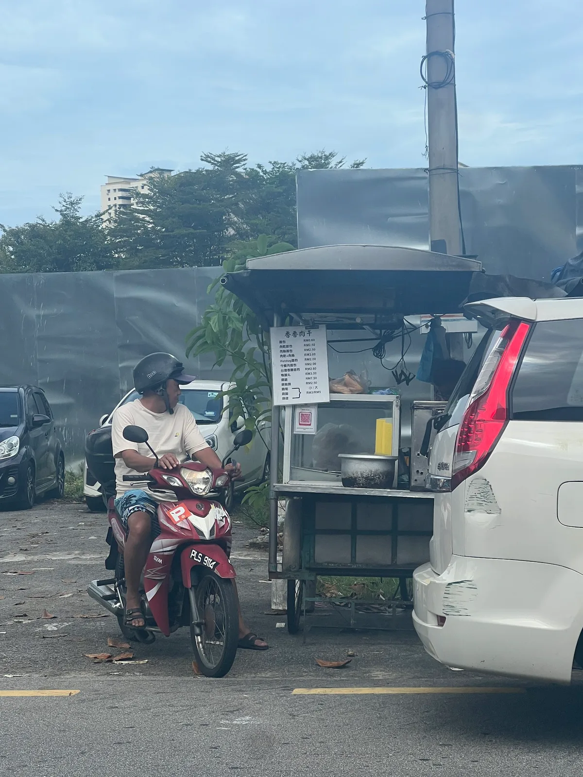 The cart parked on Perak Road