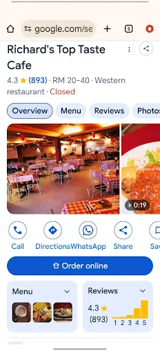 Richard's Top Taste Cafe — interior