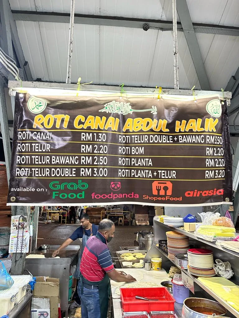 Roti Canai Abdul Halik — signage