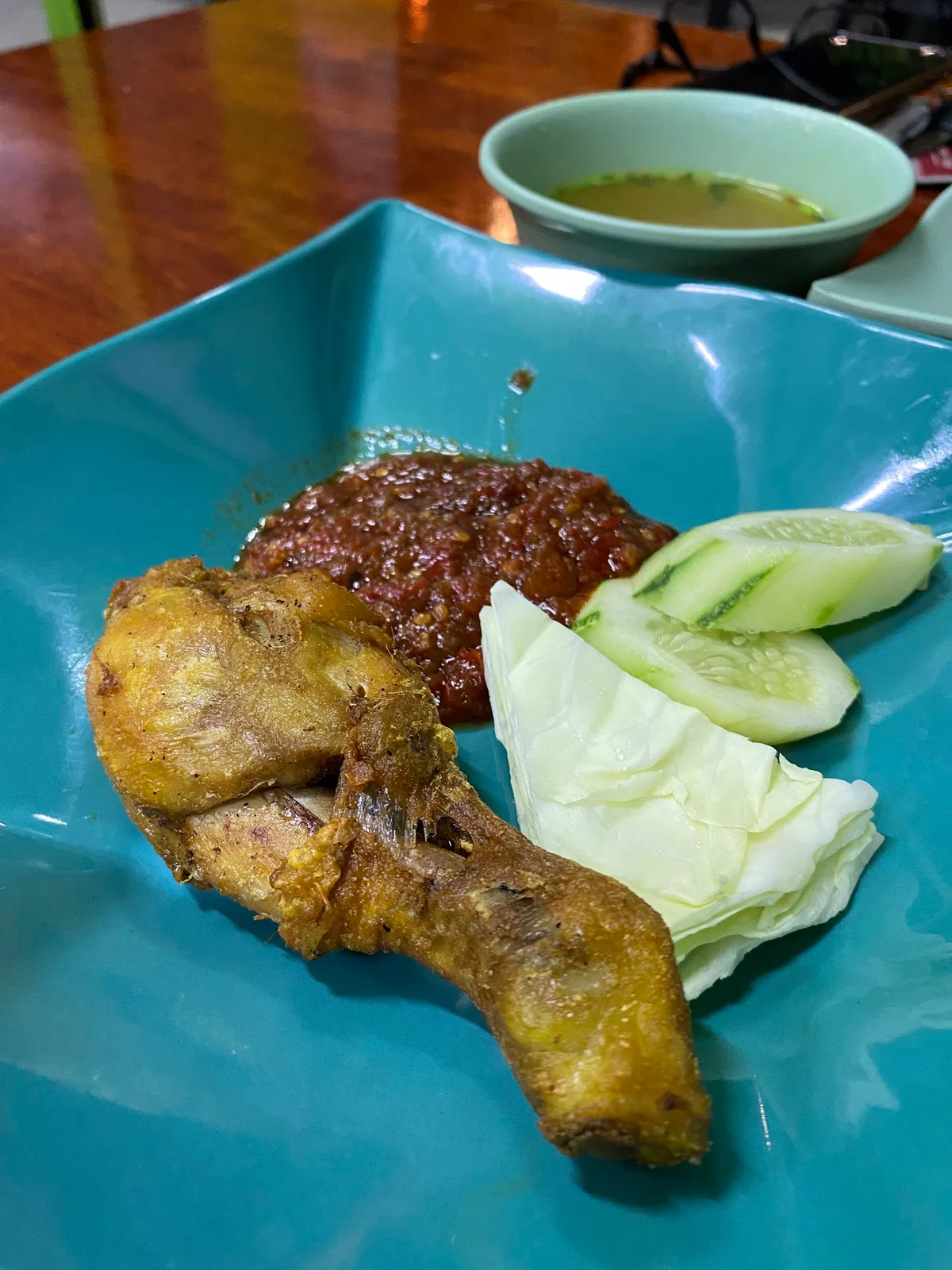 Ayam penyet with sambal