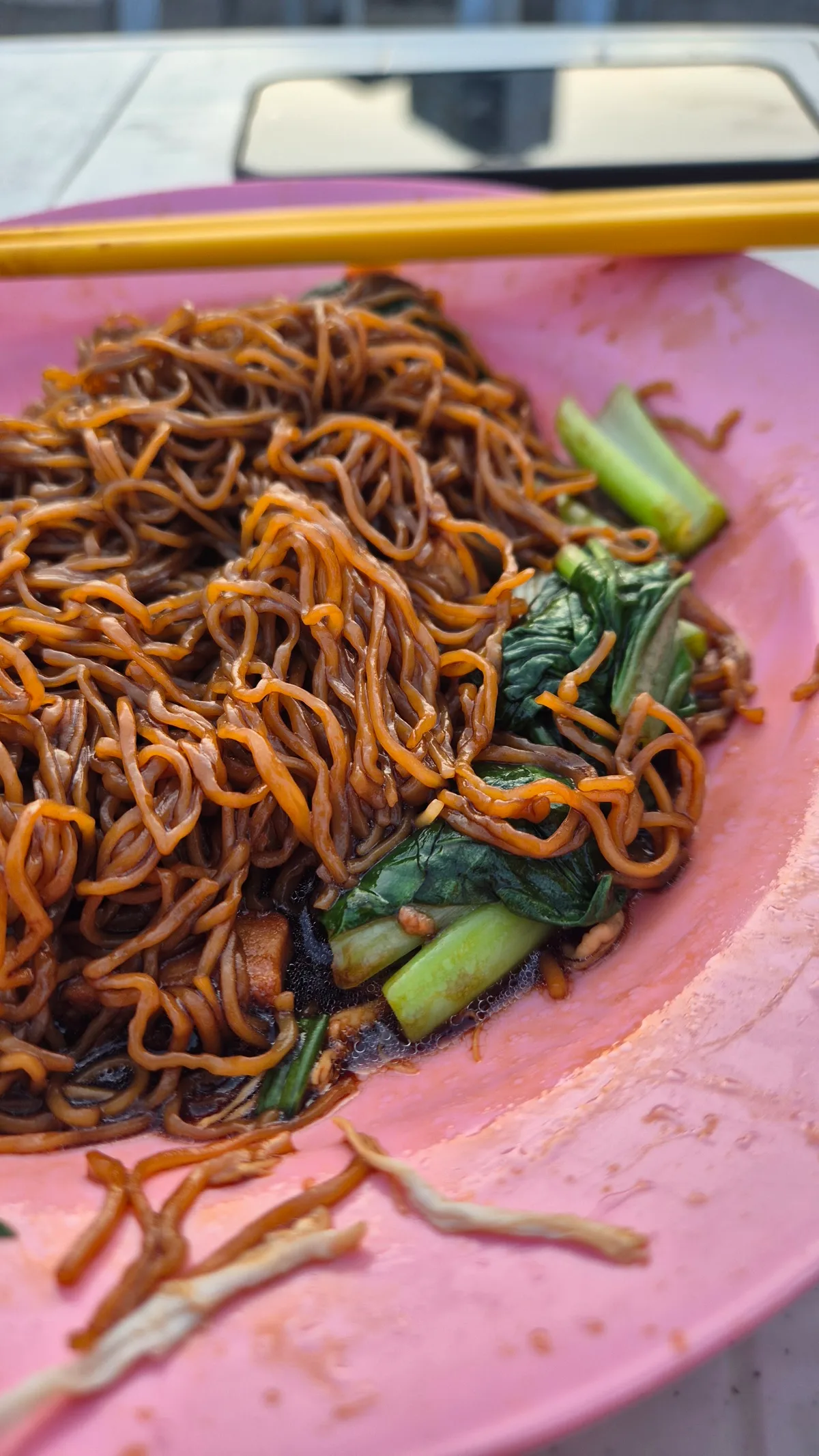Dry wan tan mee with choy sum