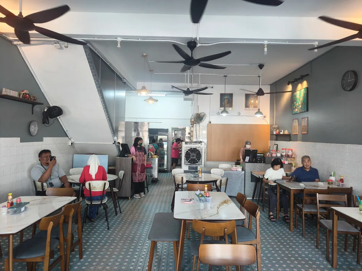 Old-school tiled dining room
