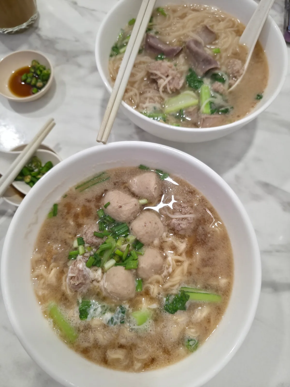 Pork ball noodle soup