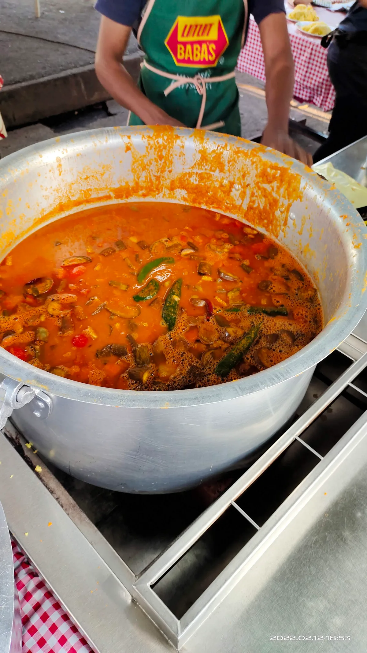 Pot of dalca on the stove