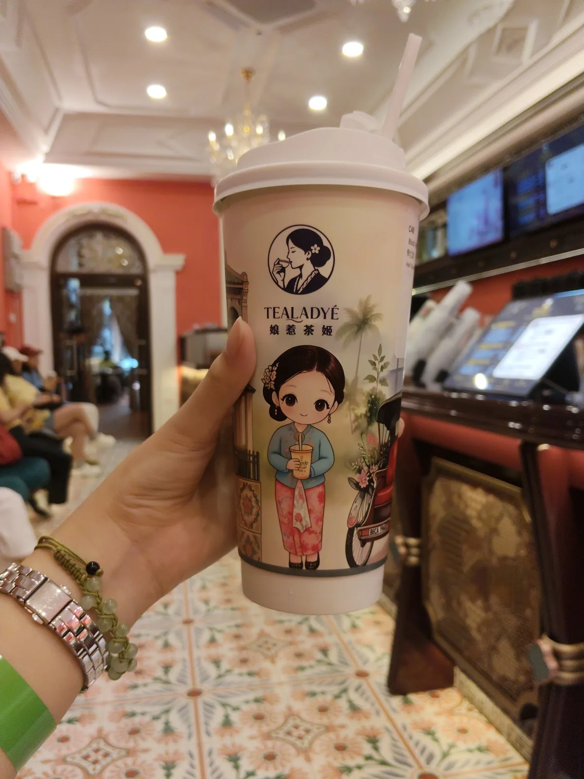 Tealadye branded cup with nyonya mascot