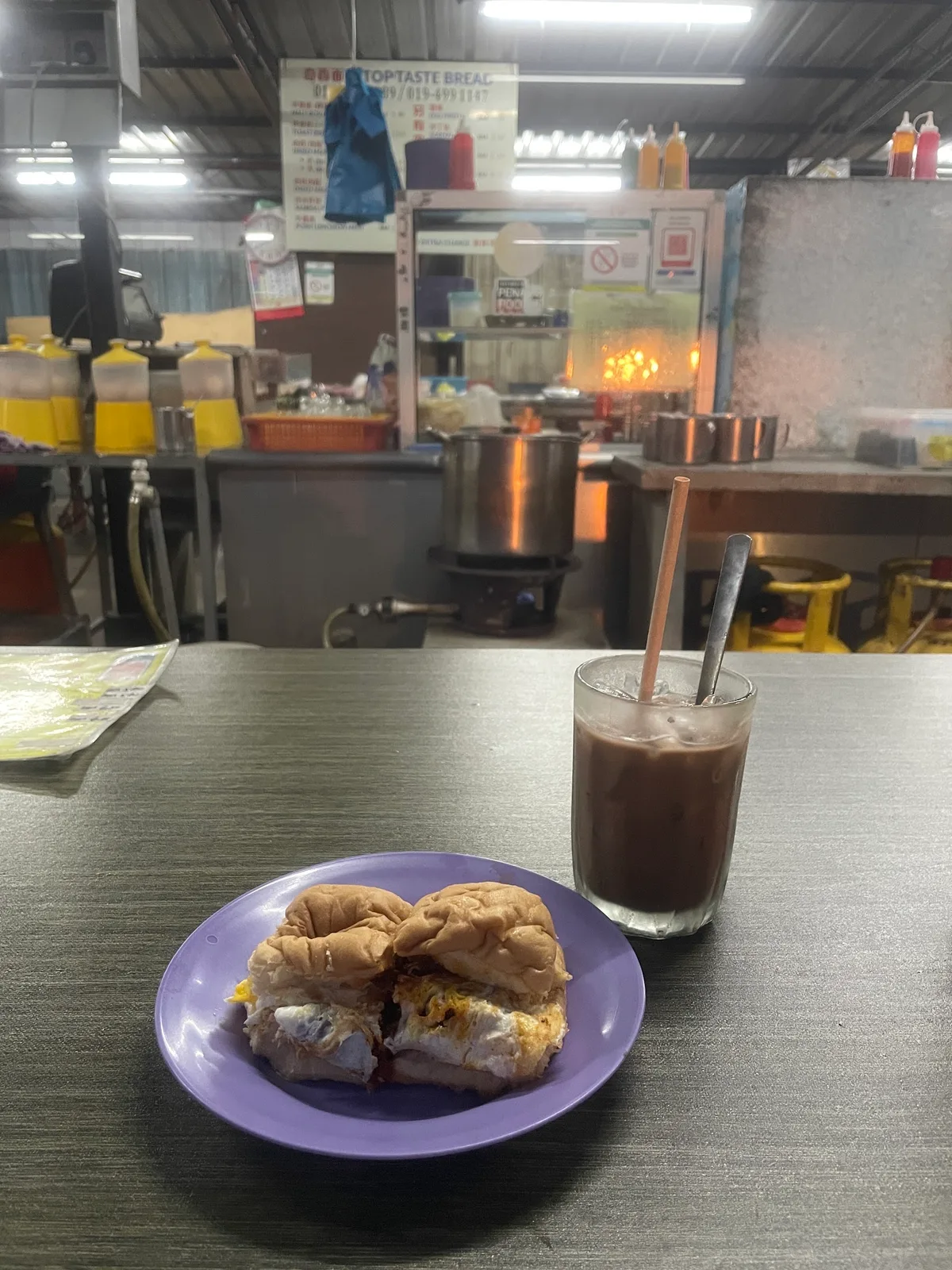 Stall in the Perai industrial food court