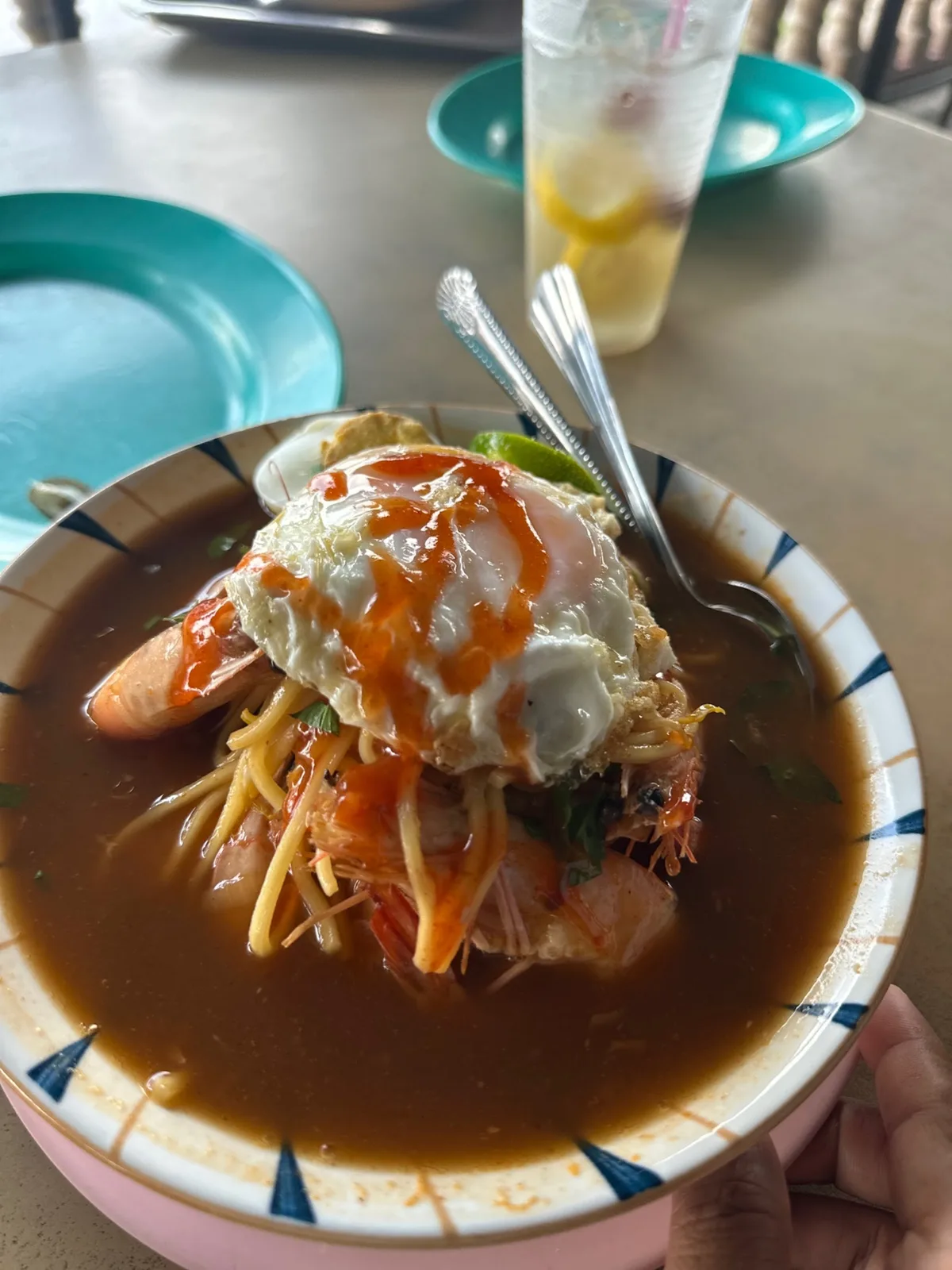 Mee udang with prawn and egg