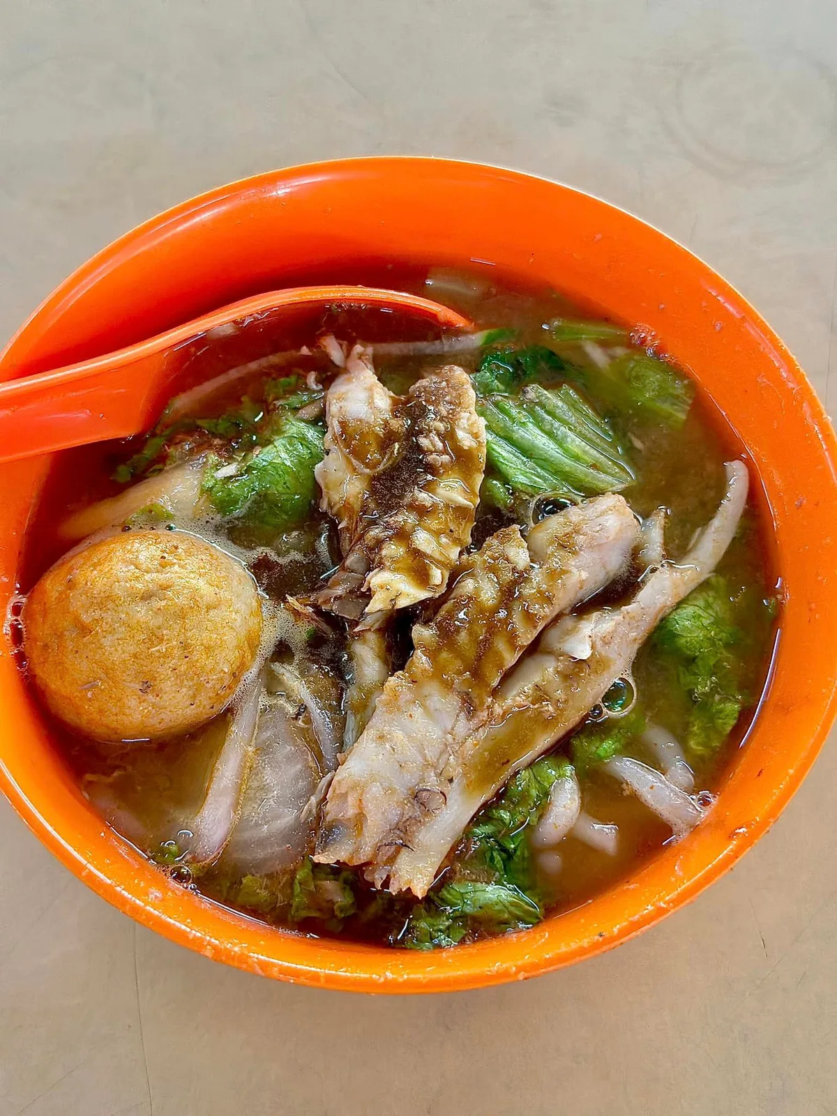 Asam laksa with mackerel and mint