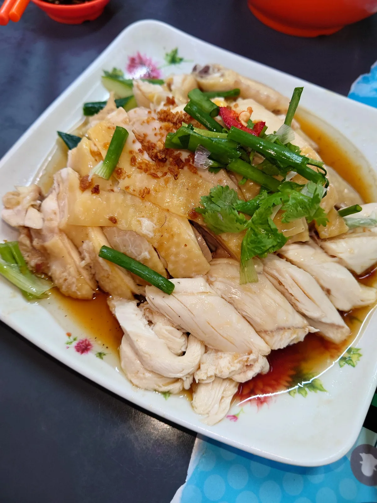 Poached chicken